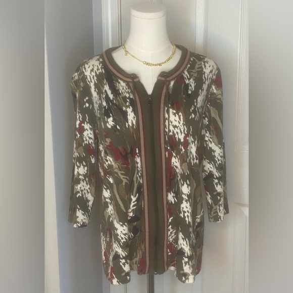 Christopher & Banks Sweaters - Christopher & Banks Camouflage Zip-Up Jacket